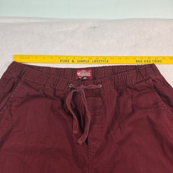 Matchstick Elastic Waist Joggers Pull On Chino Pants Men's Size 40 Burgundy - Picture 8 of 11